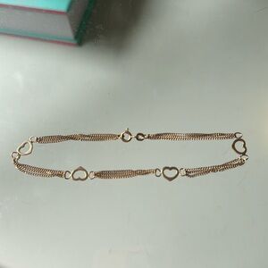 18k gold plated heart anklet